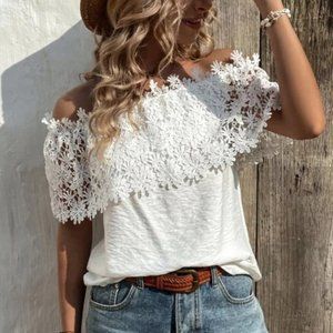 Lace Off Shoulder Blouse